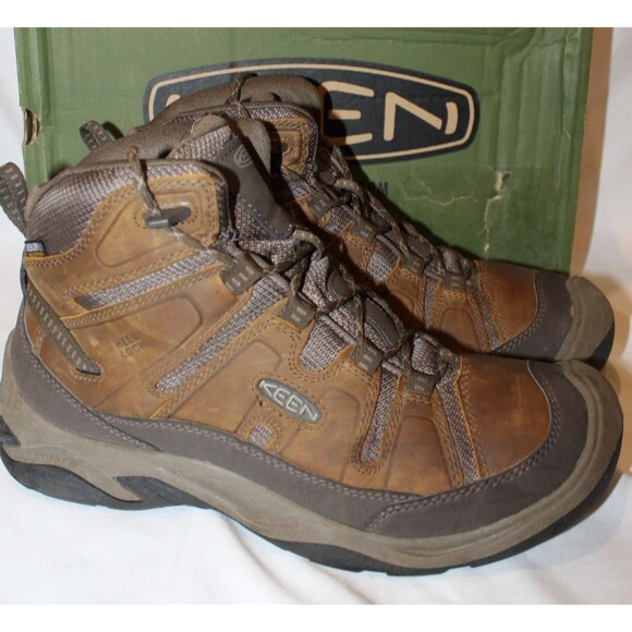 Keen Men's Circadia Mid Waterproof Hiking Boots Bison Black NIB SZ 10 - Picture 4 of 6